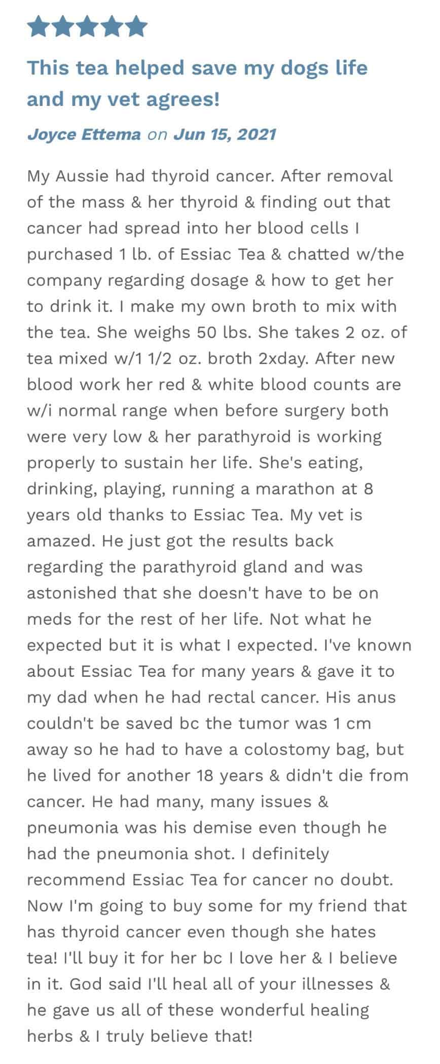 If your dog has thyroid cancer, essiac is worth looking into. thyroid cancer dog essiac