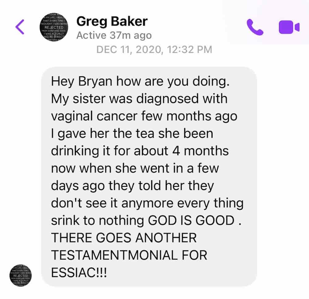 Check out this essiac tea vaginal cancer testimonial to get inspired. essiac tea vaginal cancer testimonial